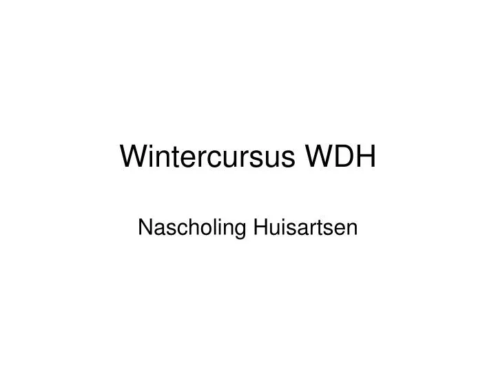 wintercursus wdh