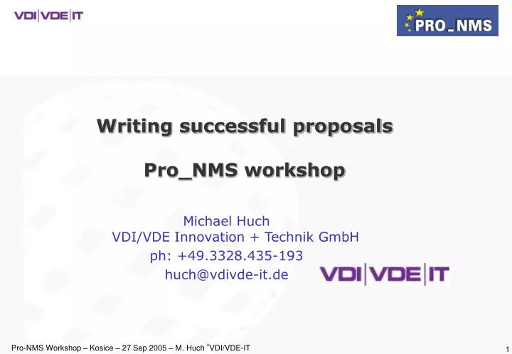 writing successful proposals pro nms workshop