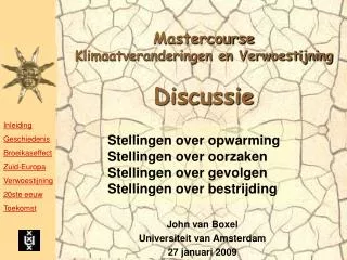 mastercourse klimaatveranderingen en verwoestijning discussie