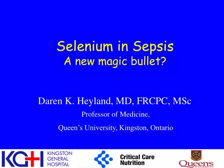 selenium in sepsis a new magic bullet