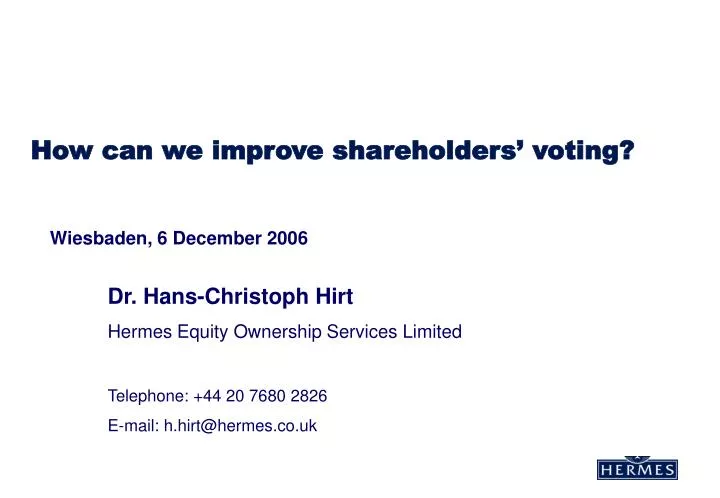 how can we improve shareholders voting