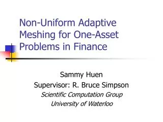 Non-Uniform Adaptive Meshing for One-Asset Problems in Finance