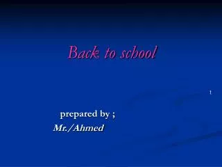 back to school