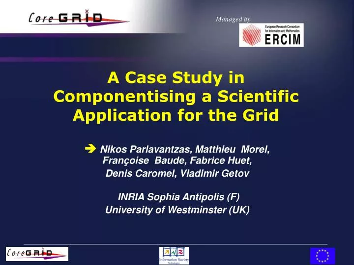 a case study in componentising a scientific application for the grid