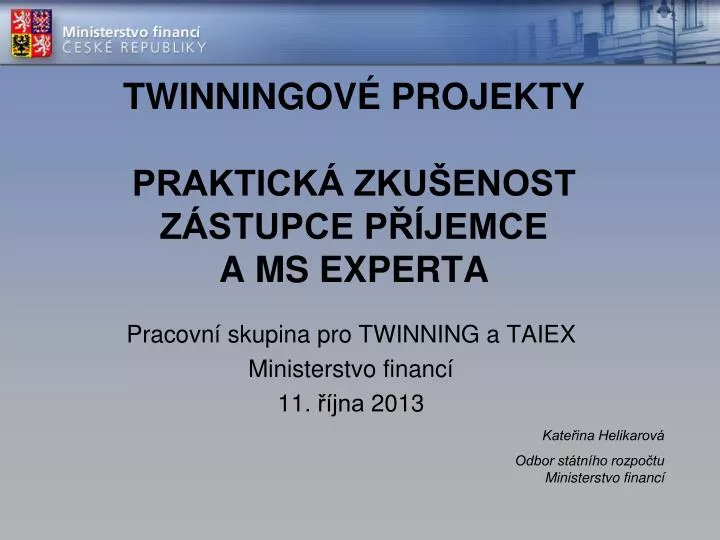 twinningov projekty praktick zku enost z stupce p jemce a ms experta
