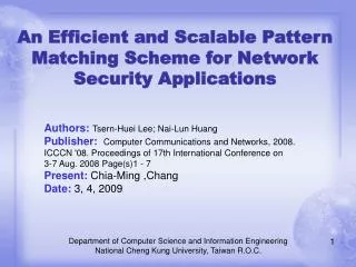 An Efficient and Scalable Pattern Matching Scheme for Network Security Applications