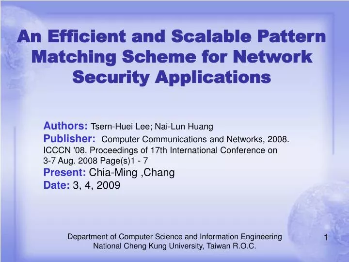 an efficient and scalable pattern matching scheme for network security applications