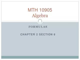 MTH 10905 Algebra