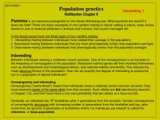 Population genetics Halliburton Chapter 8