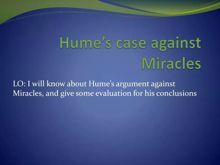 hume s case against miracles