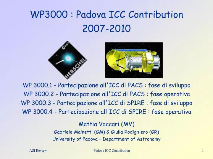 wp3000 padova icc contribution 2007 2010