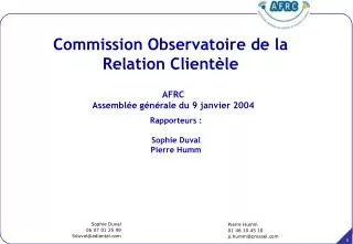 afrc assembl e g n rale du 9 janvier 2004