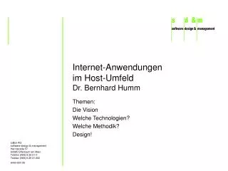 internet anwendungen im host umfeld dr bernhard humm
