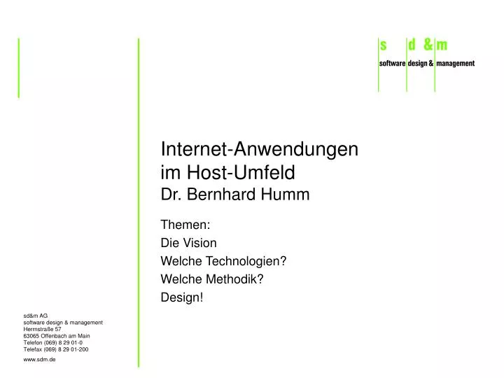 internet anwendungen im host umfeld dr bernhard humm