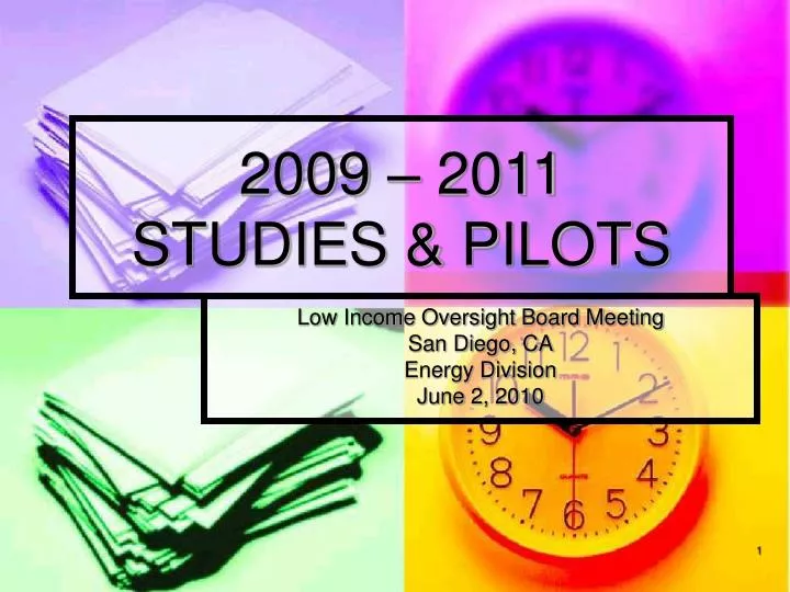 2009 2011 studies pilots