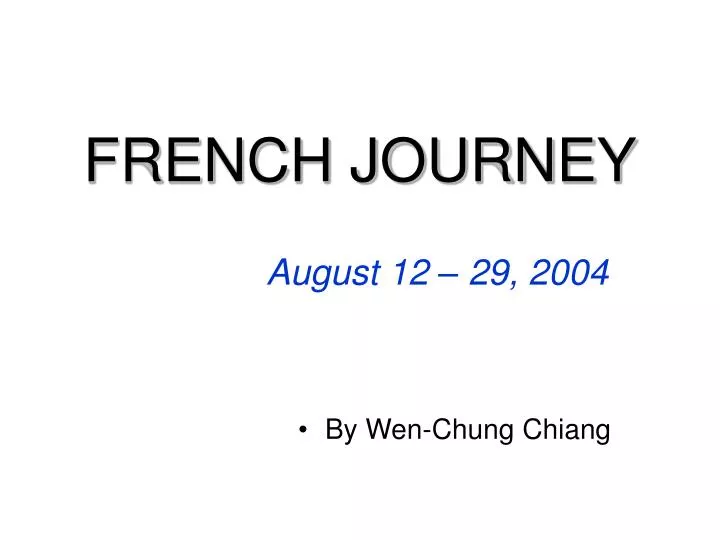 french journey