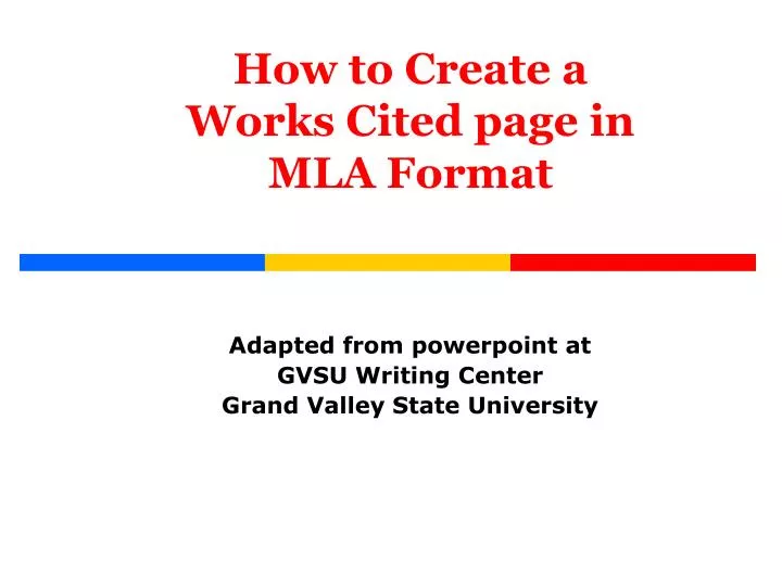 how to create a works cited page in mla format