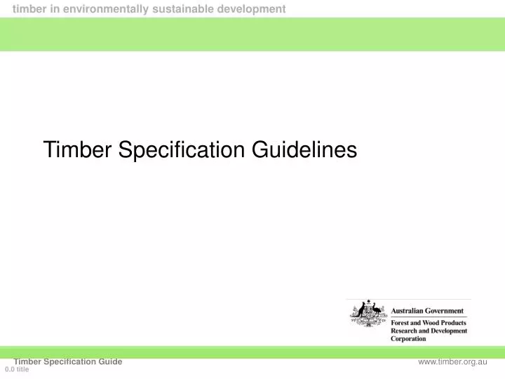 timber specification guidelines