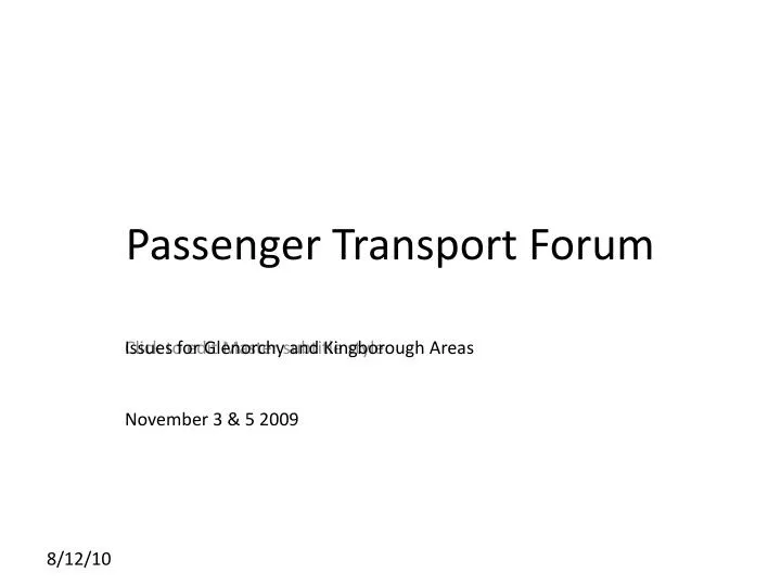 passenger transport forum