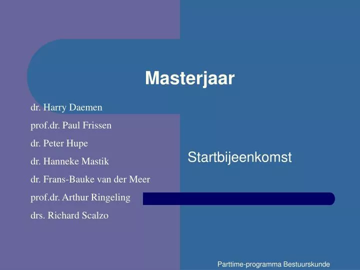 masterjaar