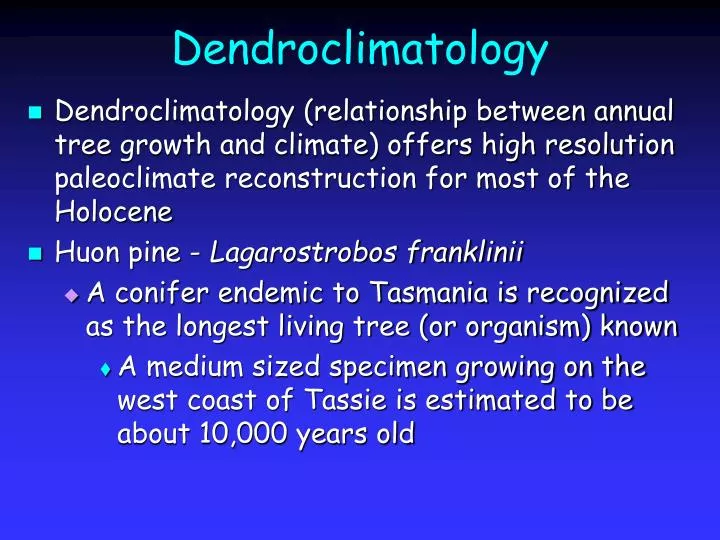 dendroclimatology