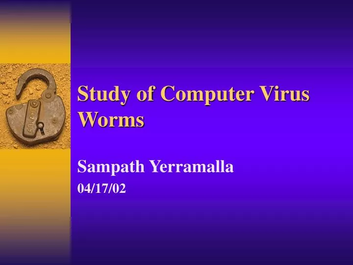 study of computer virus worms