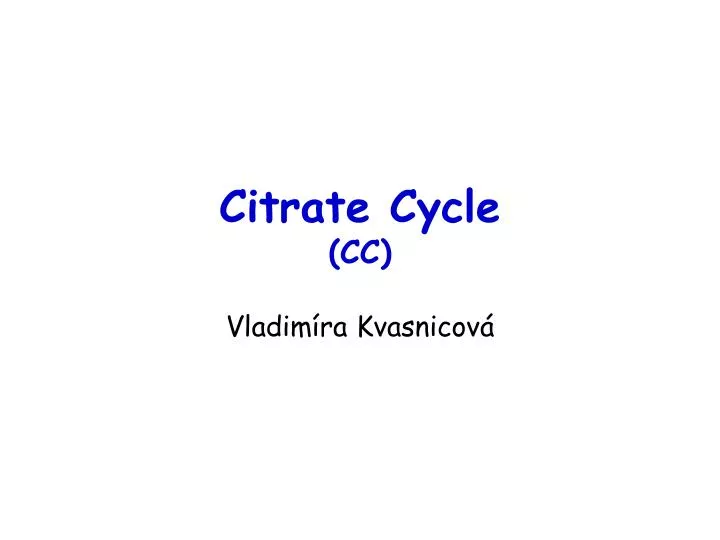 citrate cycle cc