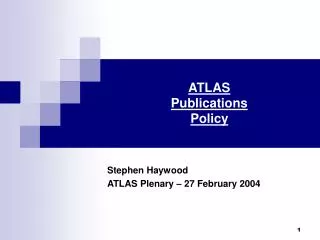 ATLAS Publications Policy