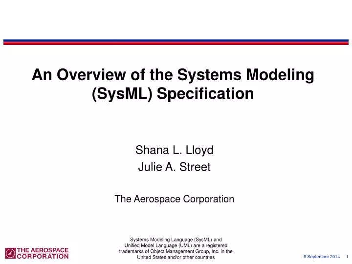 an overview of the systems modeling sysml specification