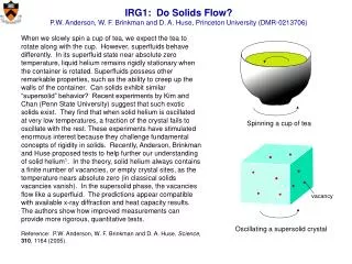 IRG1: Do Solids Flow?