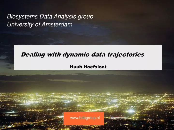 biosystems data analysis group university of amsterdam