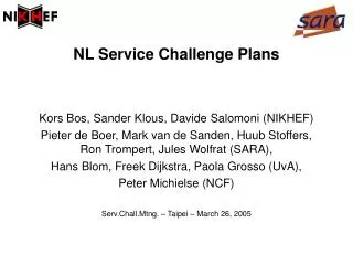 NL Service Challenge Plans