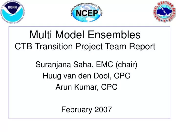 multi model ensembles ctb transition project team report