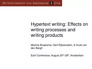 Hypertext writing: Effects on writing processes and writing products