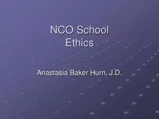 NCO School Ethics