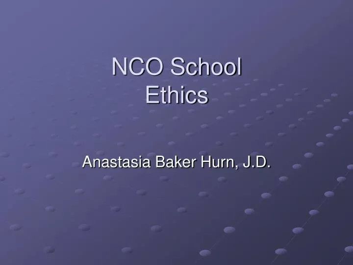 nco school ethics