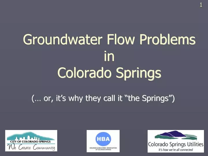 groundwater flow problems in colorado springs