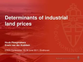 Determinants of industrial land prices