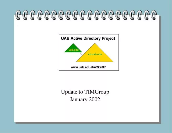 update to timgroup january 2002