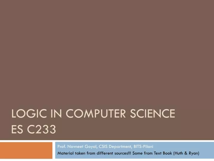 logic in computer science es c233