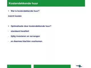 kostendekkende huur