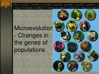 Microevolution - Changes in the genes of populations