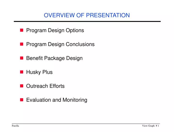 overview of presentation