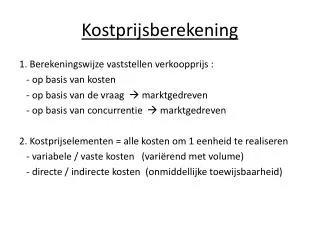 kostprijsberekening