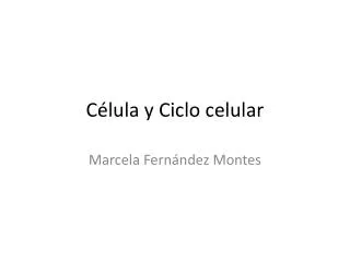 c lula y ciclo celular