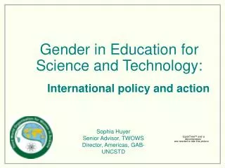 Gender in Education for Science and Technology: