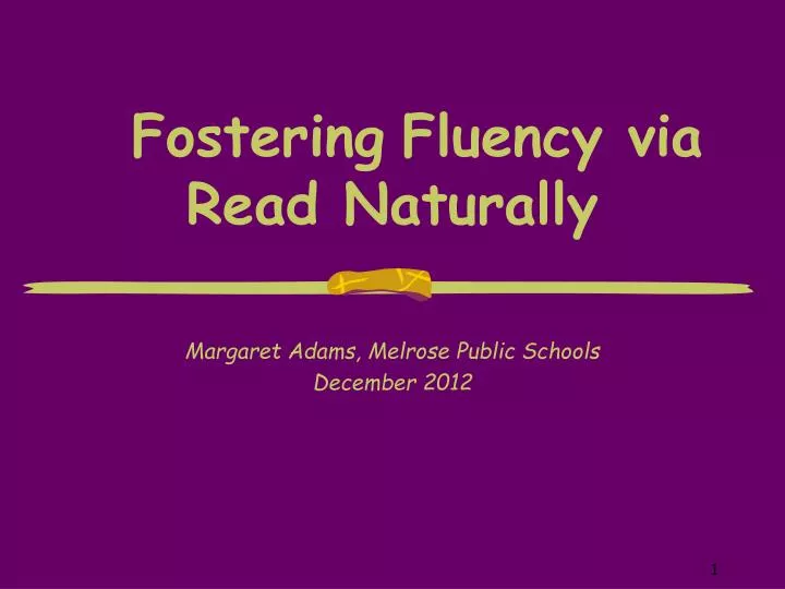 fostering fluency via read naturally