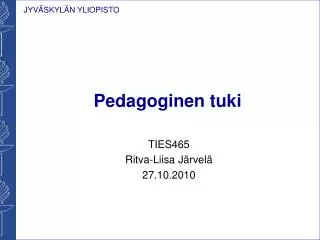 pedagoginen tuki