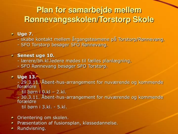 plan for samarbejde mellem r nnevangsskolen torstorp skole