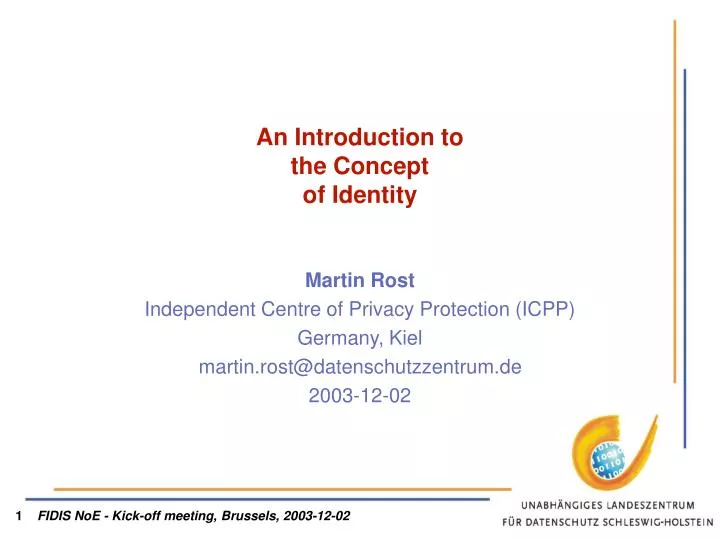 an introduction to the concept of identity